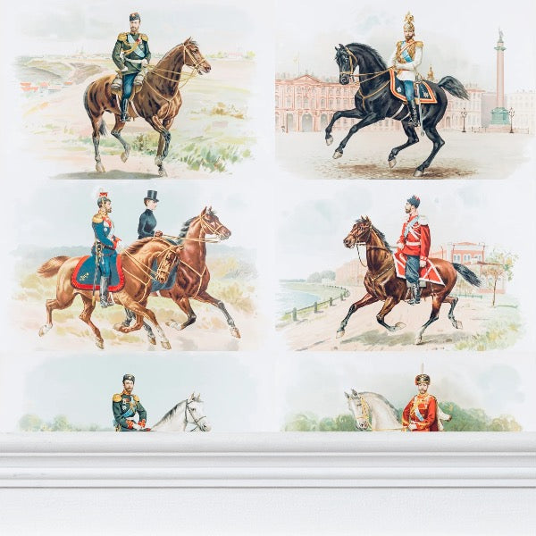 Nicky on horseback Blue (extra large)