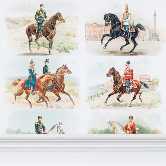 Nicky on horseback Blue (extra large)